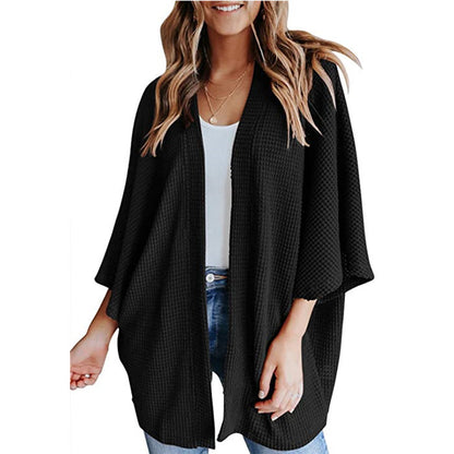 Bat Sleeve Waffle Gerson Cardigan