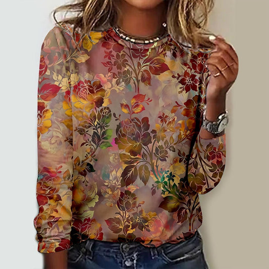 Floral Crew Neck Daily Going Out Casual Top