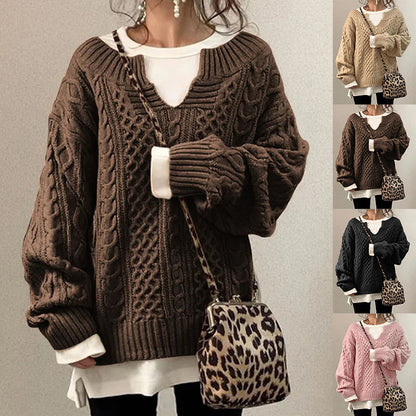 Linen Pattern  Casual Knit Sweater