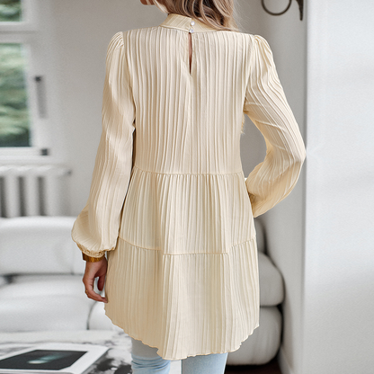 Solid Color Elegant Long Sleeve Top