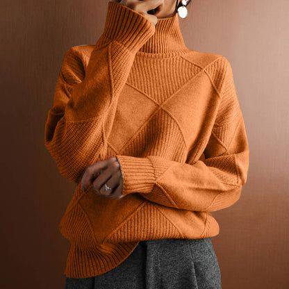 Loose High Collar Knitted Sweater