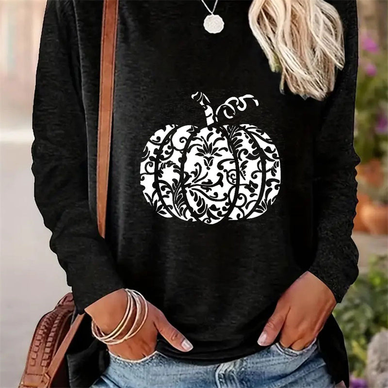 Stylish Printed Round Neck Long Sleeve Shirt