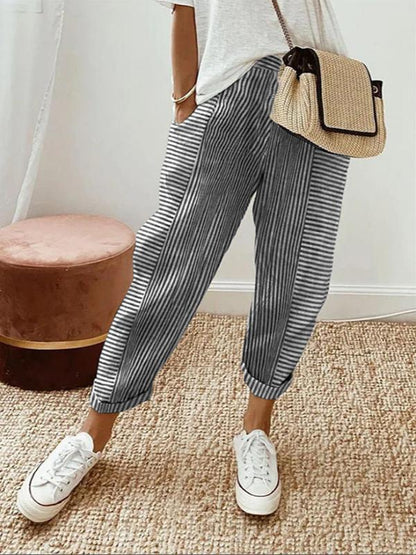 Casual Loose Striped Printed Pants