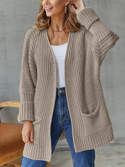 Loose Medium Length Knitted Cardigan