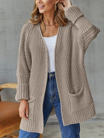 Loose Medium Length Knitted Cardigan