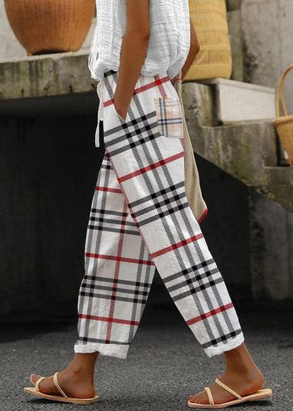 Classy Plaid Side Pocket Pants