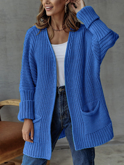 Loose Medium Length Knitted Cardigan