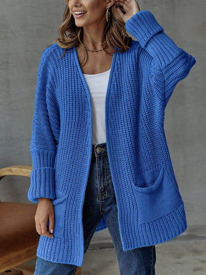 Loose Medium Length Knitted Cardigan