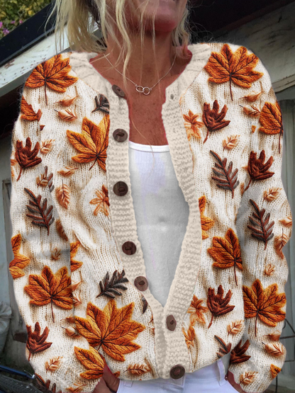 3D Digital Printing Cardigan Knitted Coat