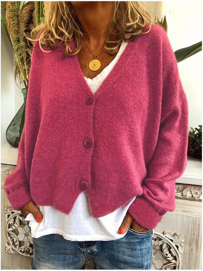 Casual Plain Long Sleeve Sweater