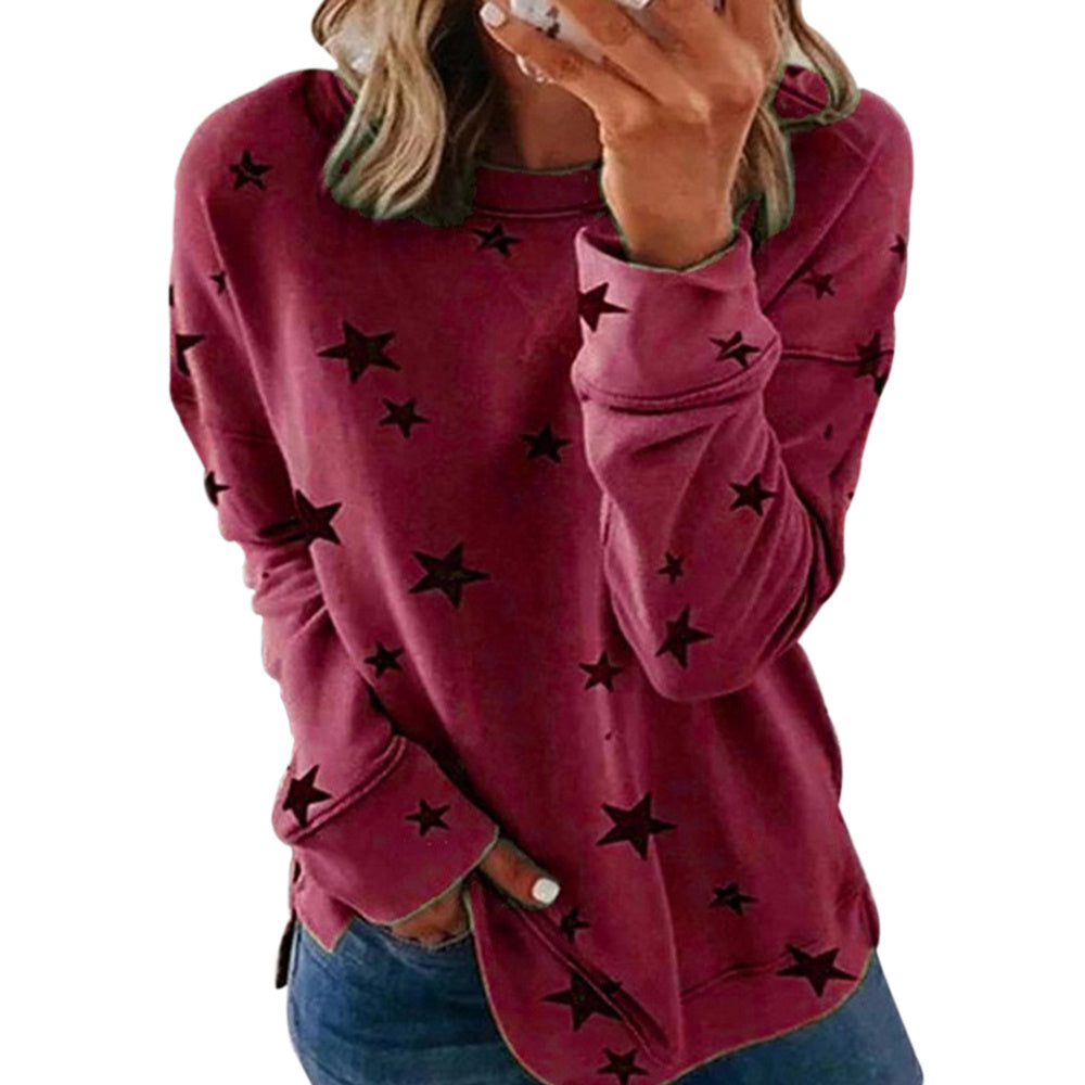 Star Print Long Sleeve Top