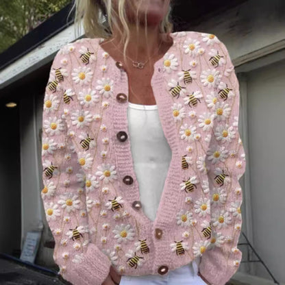 3D Digital Printing Cardigan Knitted Coat