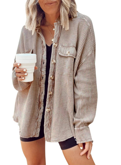 Patchwork Irregular Shirt Jacket