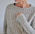 Grey Round Neck Multicolor Baggy Sweater