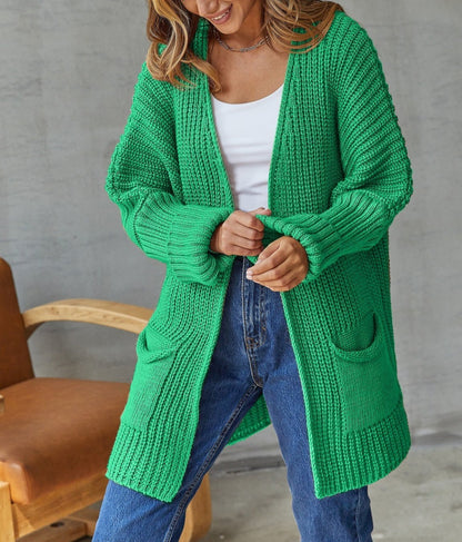 Loose Medium Length Knitted Cardigan