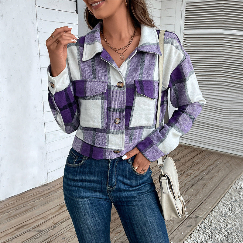 Trendy Button-Up With Pockets Short Outwear