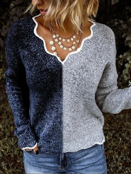 Geometric Print Long Sleeve Sweater Top