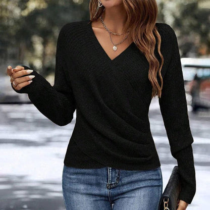 Multicolor Plain V-Neck Sweater