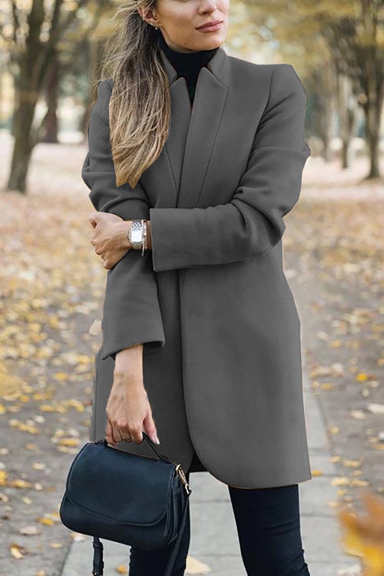 Casual Plain Long Sleeve Jacket