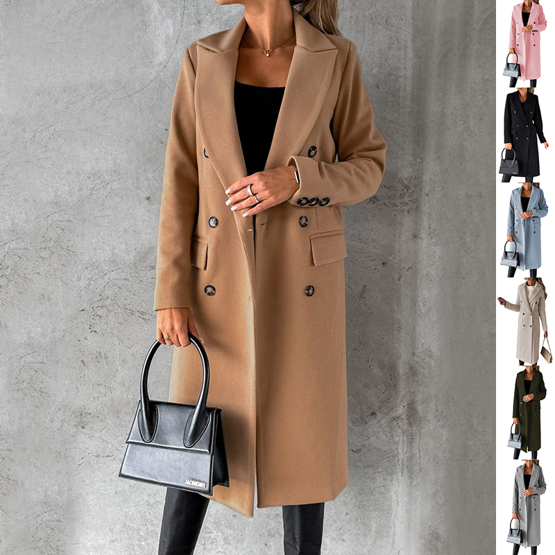 Modern Double-Breasted Slim Lapel Coat