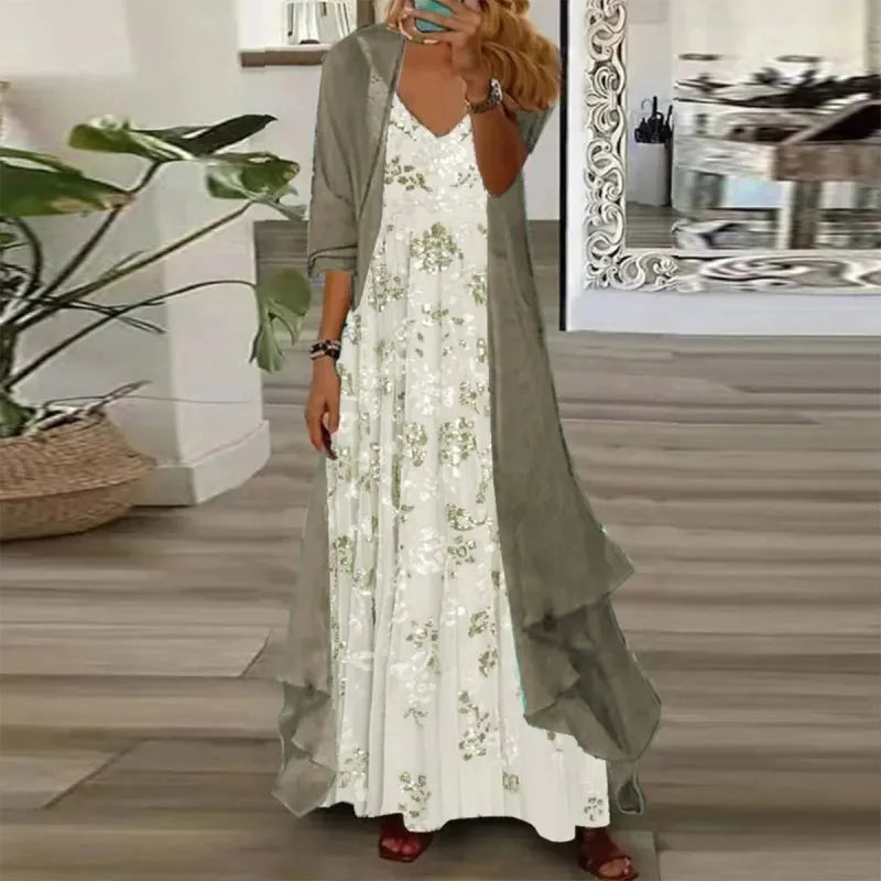 Youthful Ditsy Floral Print Maxi Dress