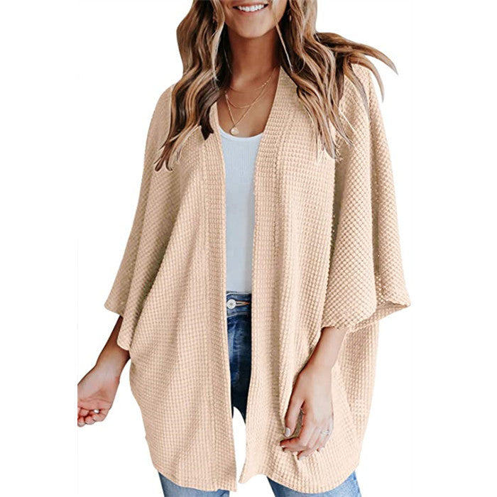 Bat Sleeve Waffle Gerson Cardigan