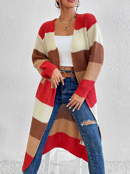 Unique Striped Long Sleeve Cardigan