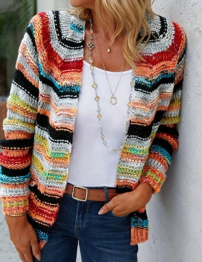 Special Long Sleeve Multicolor Cardigan