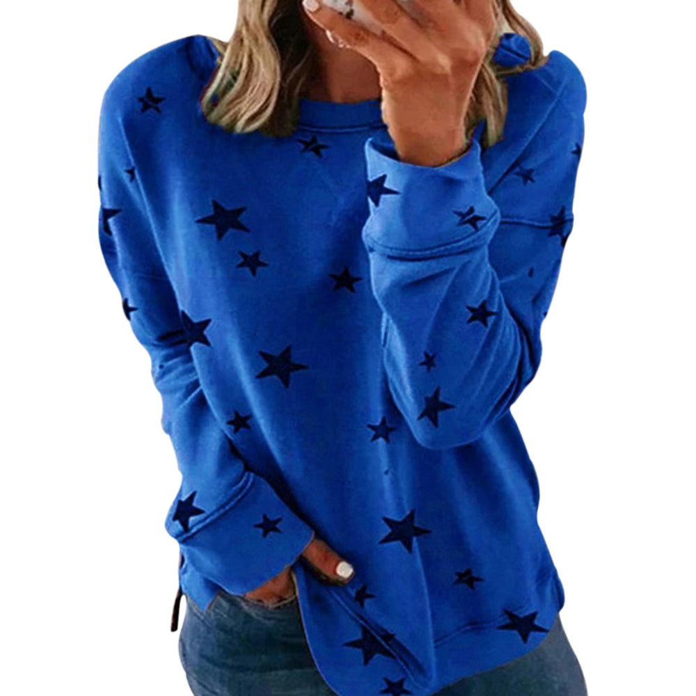 Star Print Long Sleeve Top