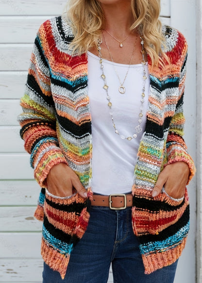 Special Long Sleeve Multicolor Cardigan