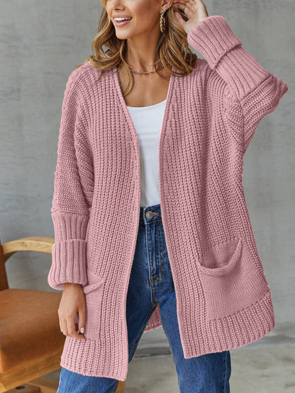 Loose Medium Length Knitted Cardigan