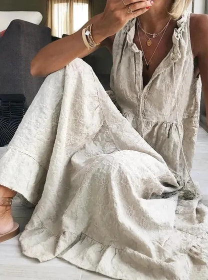 Sexy Plain Sleeveless Maxi Dress