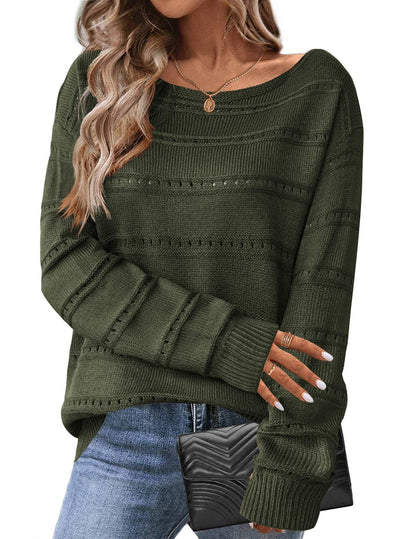 Casual Loose Round Neck Long Sleeve Top