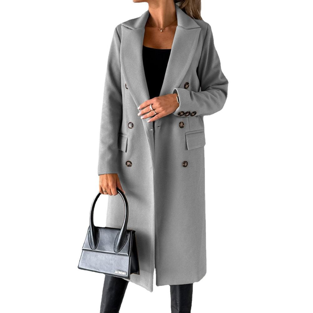 Modern Double-Breasted Slim Lapel Coat