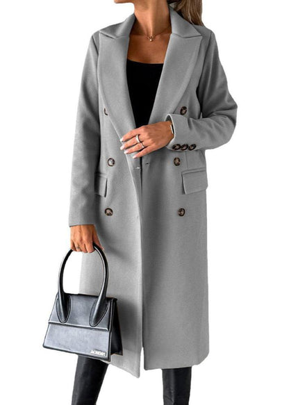 Modern Double-Breasted Slim Lapel Coat