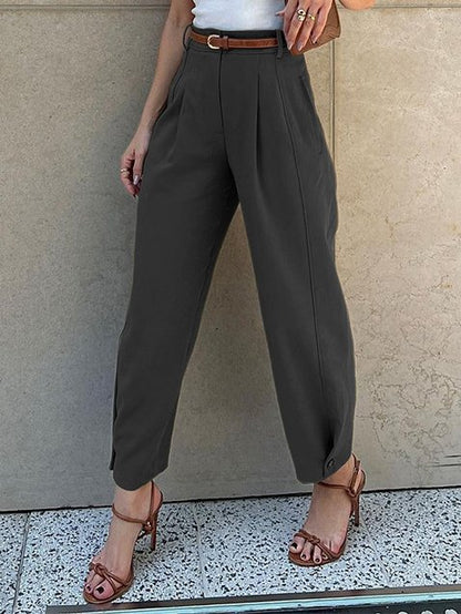 Modern Pleated Plain Carrot Pants