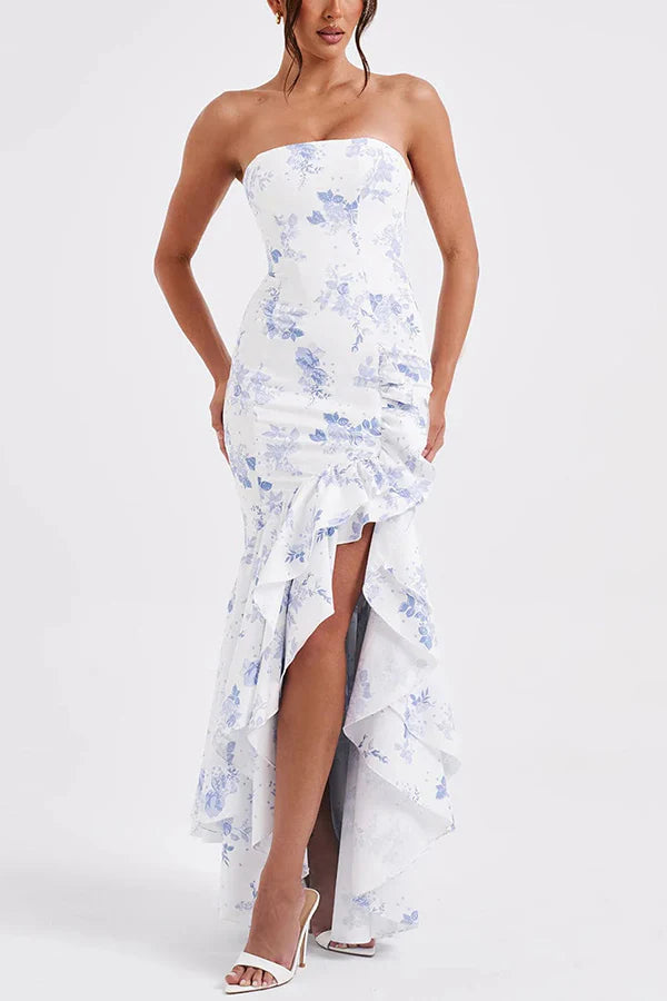 Alluring Off-Shoulder Irregular Hem Maxi Dress