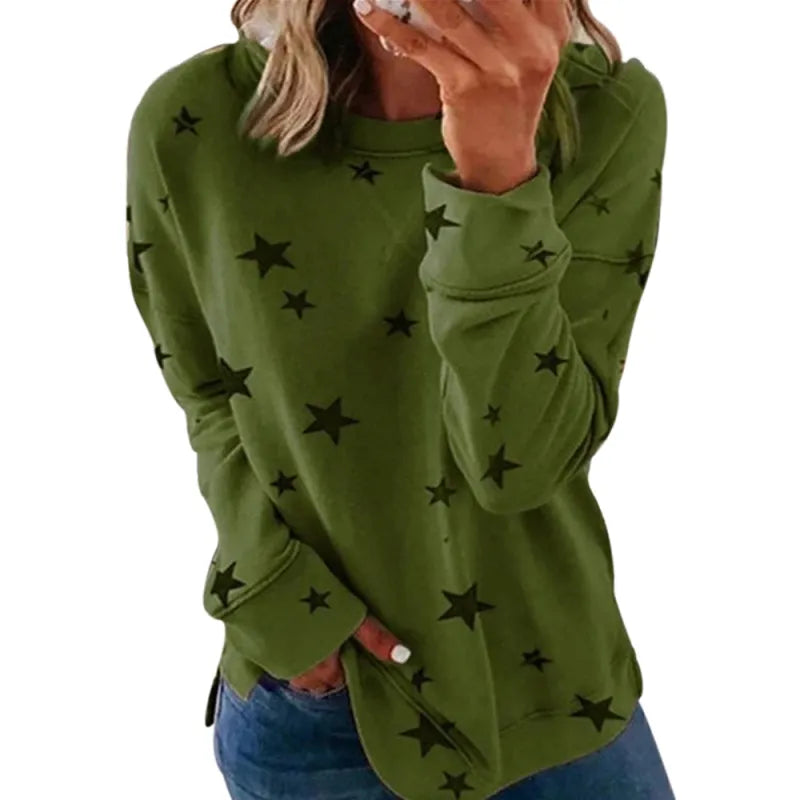 Star Print Long Sleeve Top