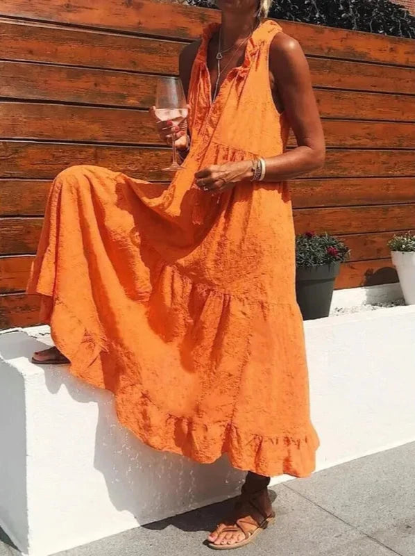 Sexy Plain Sleeveless Maxi Dress