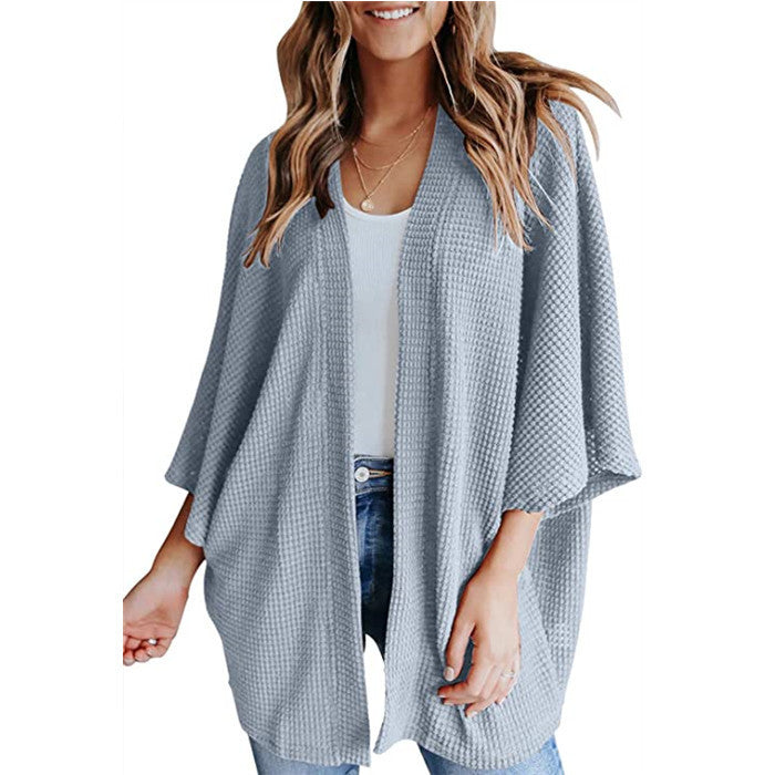 Bat Sleeve Waffle Gerson Cardigan