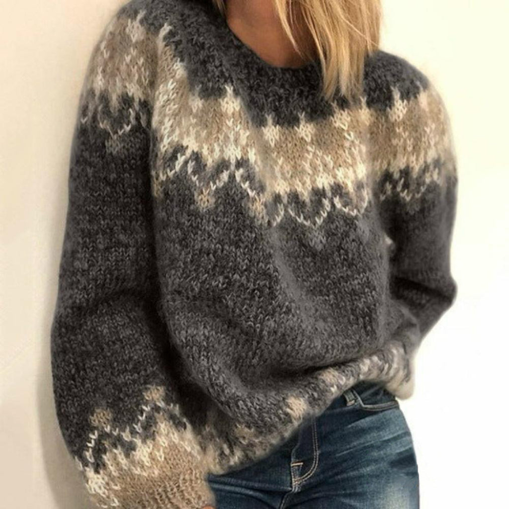 Casual Pullover Jacquard Fashion Ethnic Style Knitted Sweater