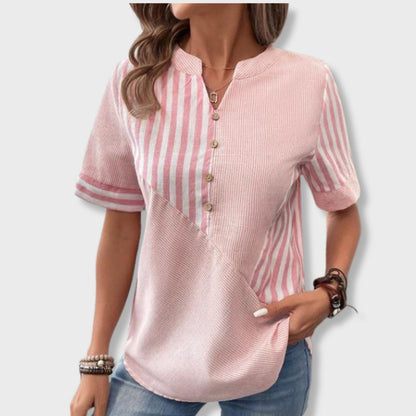 Sweet Short Sleeve Striped Top