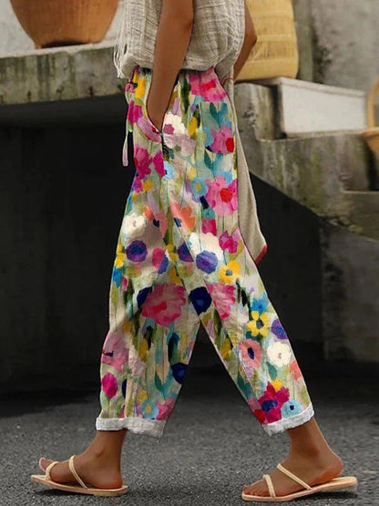 Attractive Print Side Pocket Pants