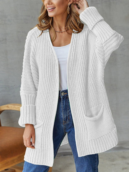 Loose Medium Length Knitted Cardigan