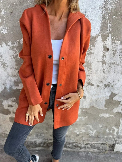 Casual Hooded Single-Breasted Cardigan