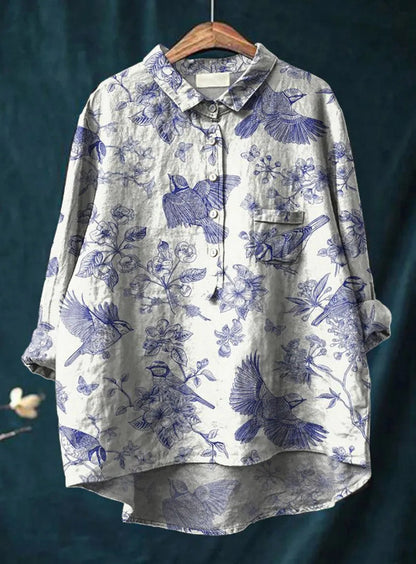 Vintage Print Long Sleeve Shirt