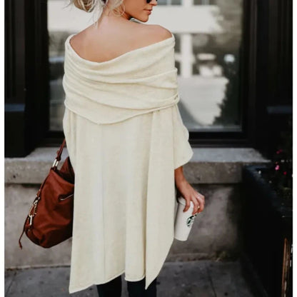 Strapless Plain Round Neck Long Sleeve Top