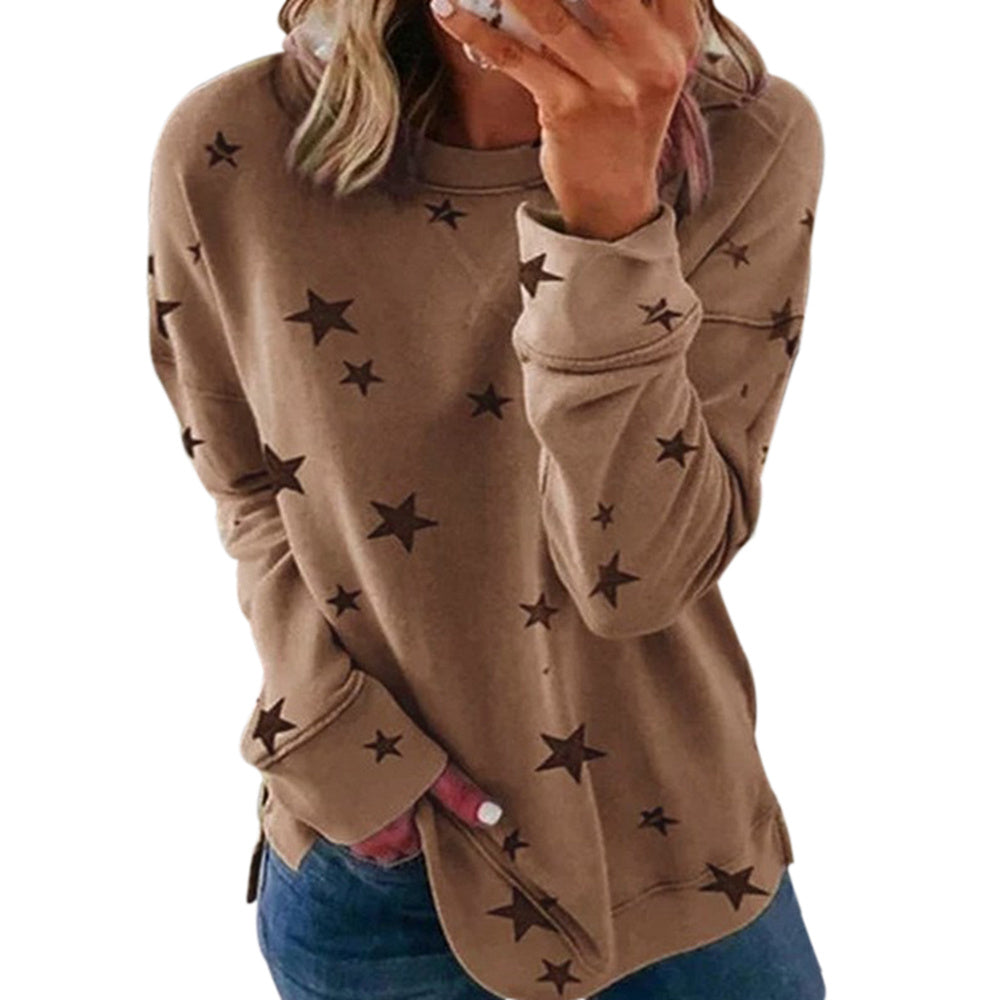 Star Print Long Sleeve Top