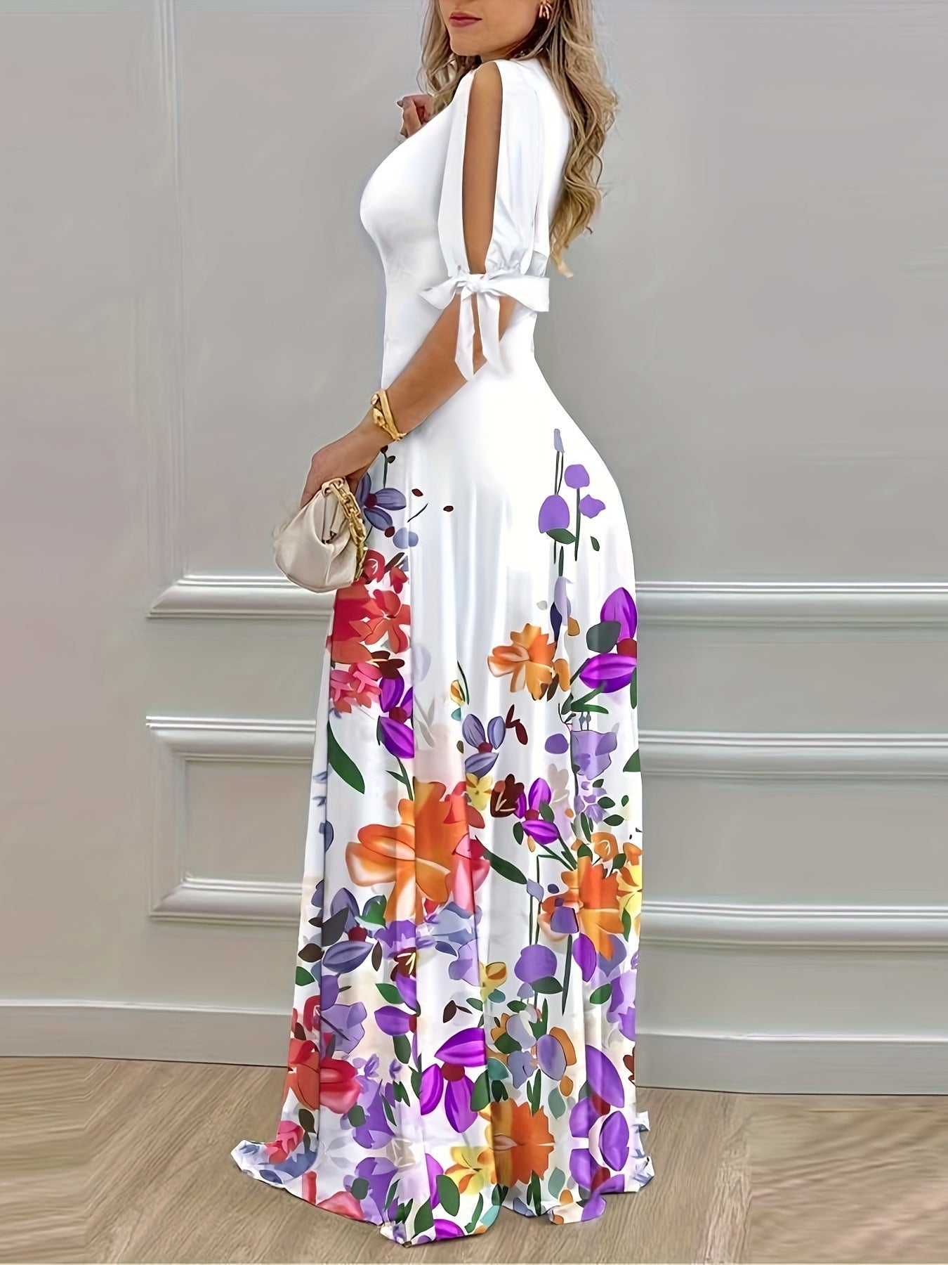 Elegant Shoulder-baring Large Swing Dress