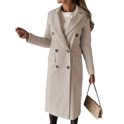 Modern Double-Breasted Slim Lapel Coat